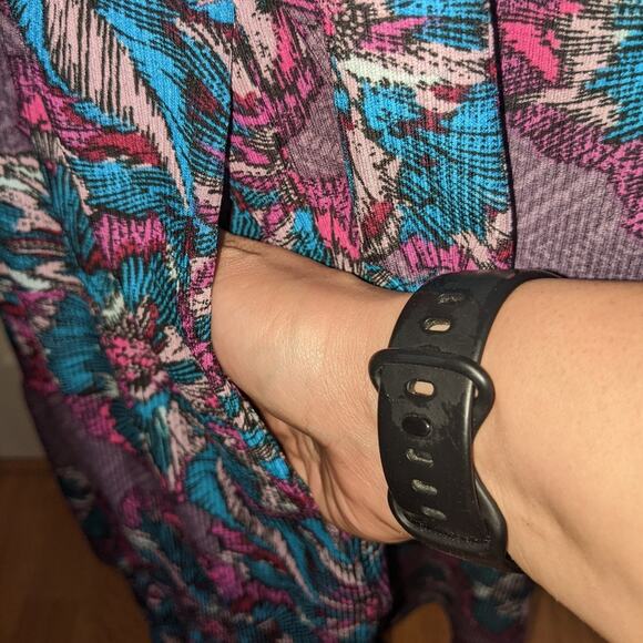 Lane Bryant Fantasy Floral 3/4 Sleeve Square Neck Tiered Fit & Flare Dress 26/28 - Picture 11 of 16